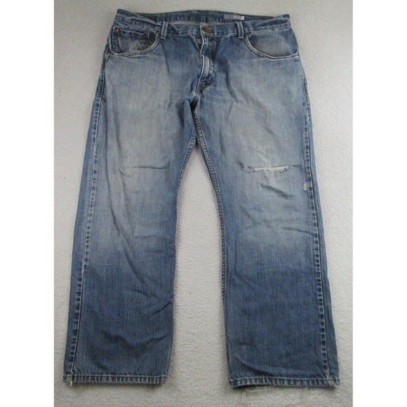 Vintage Levis SilverTab Jeans Mens 38x29 Blue Bootcut Distressed Denim 90s Y2K - Picture 1 of 16